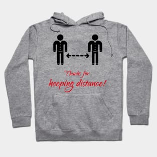 Thanks for keeping distance! (Corona Virus / COVID-19 / Black-Red) Hoodie